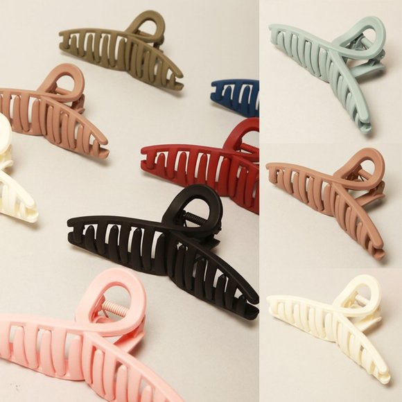 CITY Accessories - NEW Large Big Thick Hair Strong Modern French Twist Matte Hair Claw Clips